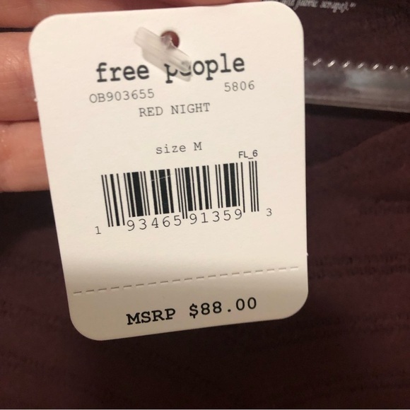 Free People Movement Gone Adrift Seamless Long Sleeve Red Night New Medi… - Picture 4 of 8